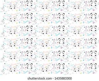 cute and attractive abstract panda design concept illustration can be used for wallpaper, background, stickers, themes, applications, website display, online shop display