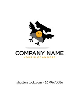 A cute and attractive black crow logo.