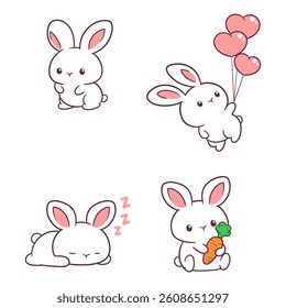 Cute and attractive bunny character cartoon