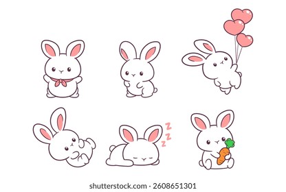 Cute and attractive bunny character cartoon