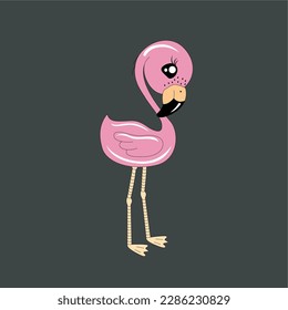 cute and attractive flamingo bird vector design