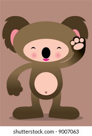 cute Australian koala bear vector manga illustration! Very easy to pose or make your own edits