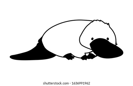 Cute Australian platypus on white background. vector illustration design.