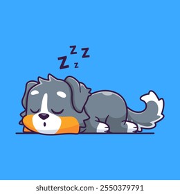 Süß Australian Shepherd Dog Sleeping Cartoon Vektorsymbol 
Illustration Tier Natur Symbol Konzept isolierte Premium 
Vektor. Flacher Cartoon-Stil 