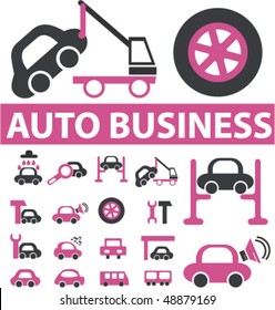 cute auto business signs. vector
