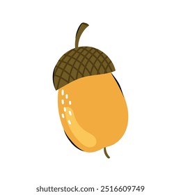 Cute autumn acorn. Vector illustration in flat and Doodle style for the autumn design