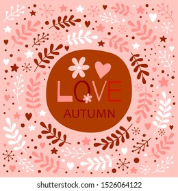 Cute autumn background. Vector illustration