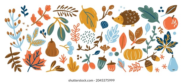 Cute autumn background vector. Autumn shopping event illustration wallpaper with hand drawn icons set. This design good for banner, sale poster, packaging background and greeting card.