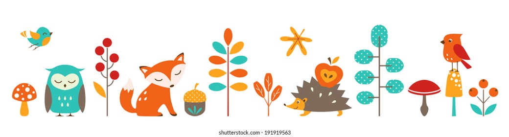 Cute autumn border for your design