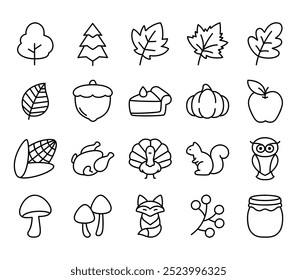 Cute autumn celebrating theme icon