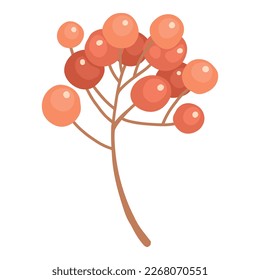 Cute autumn different berries, leaves and fruits. Seasonal fall blueberry, chestnut, pea leaf, barberry and acorn. Autumnal flat vector illustration isolated on white background.