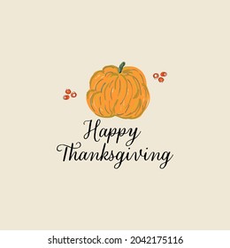 cute Autumn harvest seasonal greeting cards or postcards set with hand drawn fall pumpkin illustrations. Happy Thanksgiving 