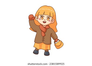 Cute Autumn Kids Cartoon Character Design