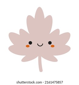 Cute autumn leaf.  Isolated vector illustration on white background. 
