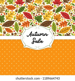 Cute Autumn Leaves card template