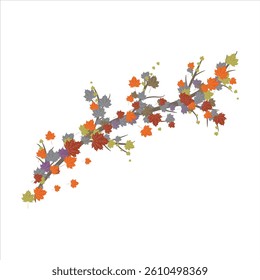 cute autumn leaves vector art illustration