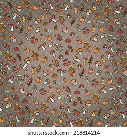 Cute autumn  pattern background .Baby ornament,background,backdrop,fabric. Vector