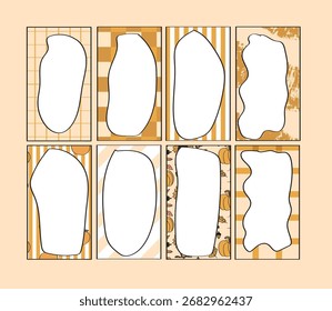 Coleção de quadros padrão de outono bonito