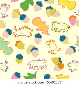 cute autumn seamless pattern. vector illustration