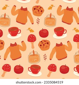 Cute Autumn seamless pattern wallpaper