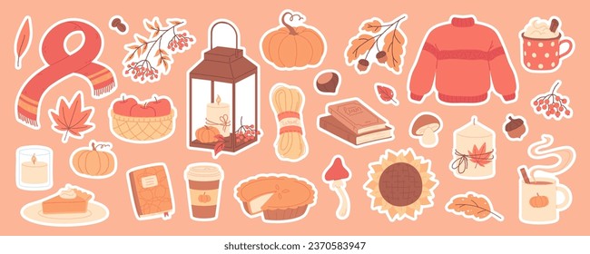 Cute autumn stickers 