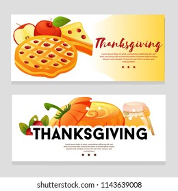 cute autumn theme thanksgiving banner