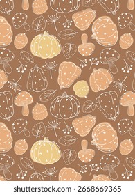 Lindo patrón sin costuras temático de otoño para la tela, el Fondo de pantalla y otros proyectos