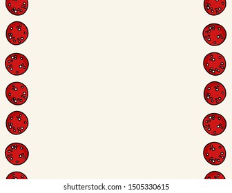Cute autumn toadstool caps cartoon seamless pattern. Fall fly agaric amanita decoration background tile. Space for text
