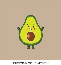 CUTE AVACADOES ILLUSTRATION WITH SMILLY AVACADE