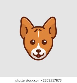 Cute avatar basenji head simple cartoon vector illustration dog breeds nature concept icon isolated