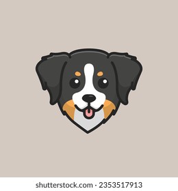 Cute avatar bernese mountain head simple cartoon vector illustration dog breeds nature concept icon isolated