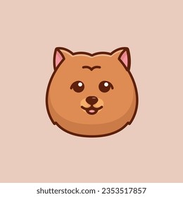 Cute avatar chow chow head simple cartoon vector illustration dog breeds nature concept icon isolated