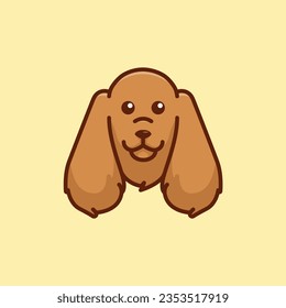 Cute avatar cocker spaniel head simple cartoon vector illustration dog breeds nature concept icon isolated