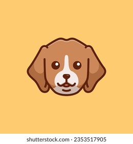 Cute avatar cabeza foxhound simple caricatura vectorial perro engendra concepto naturaleza icono aislado