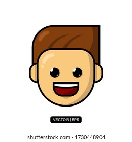 Cute Avatar icono plantilla de logotipo de ilustración vectorial para muchos fines. Aislado sobre fondo blanco.