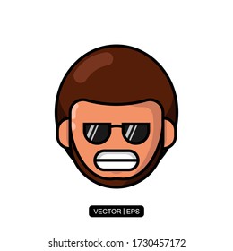 Cute Avatar icon vector illustration logo template for many purpose. Isolated on white background.