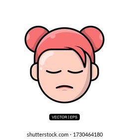 Cute Avatar icon vector illustration logo template for many purpose. Isolated on white background.