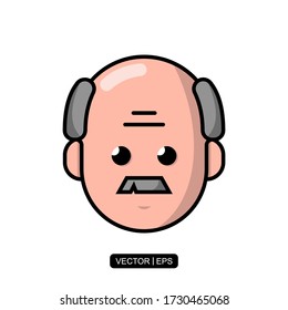 Cute Avatar icono plantilla de logotipo de ilustración vectorial para muchos fines. Aislado sobre fondo blanco.