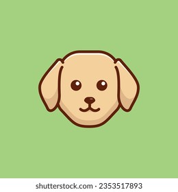 Cute avatar labrador retriever head simple cartoon vector illustration dog breeds nature concept icon isolated
