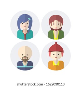 Cute avatars set, simple cute face collection, for social media, business or whatever