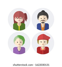Cute avatars set, simple cute face collection, for social media, business or whatever