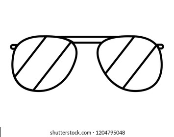 cute aviator glasses isolated icon
