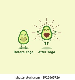 Cute Avocado Before After Yoga