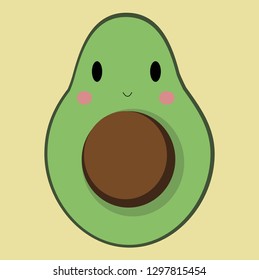 Cute avocado cartoon.
