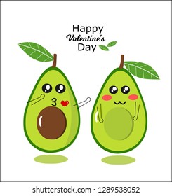 cute avocado cartoon couple,card for Valentine's day.love background.