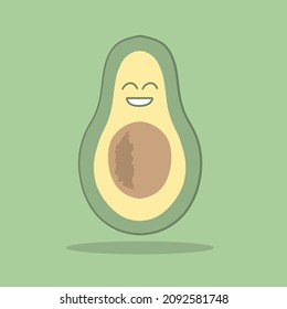 Cute avocado Cartoon Symbol, Vektorgrafik