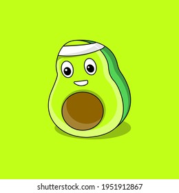 Cute avocado cartoon vector design element