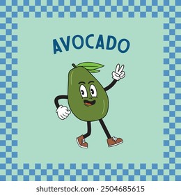 Cute Avocado Cartoon Vector Icon flat Illustration Food Nature