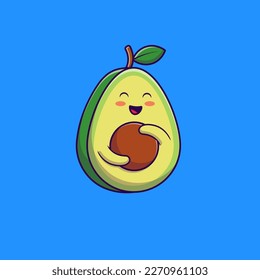 Cute Avocado Cartoon Vector Icons Illustration. Flat Cartoon Concept. Suitable for any creative project.