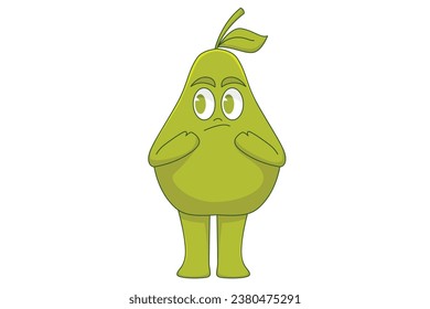 Cute Avocado Character Design Illustration